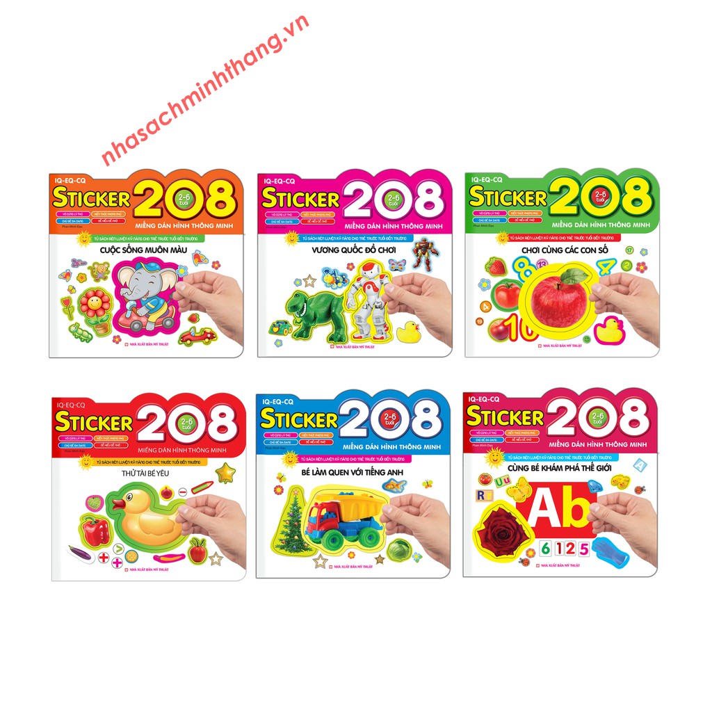 Sách - combo 208 miếng dán hình thông minh - iq-eq-cq