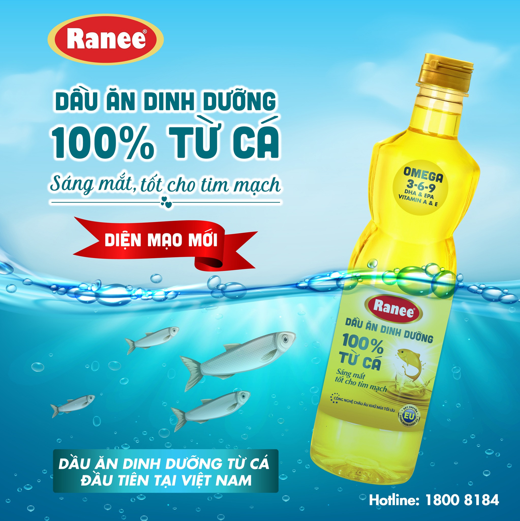 {Đơn 199k tặng hộp bơ -399k tặng vá gỗ} Dầu ăn dinh dưỡng Ranee 950ml