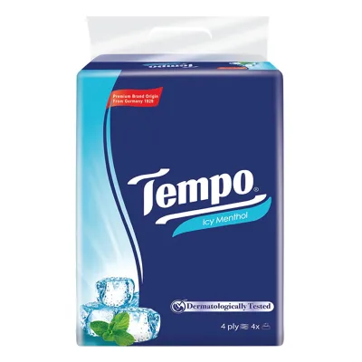 [HCM]Lốc 4 gói khăn giấy Tempo hương bạc hà Icy Menthol 90 tờ/gói