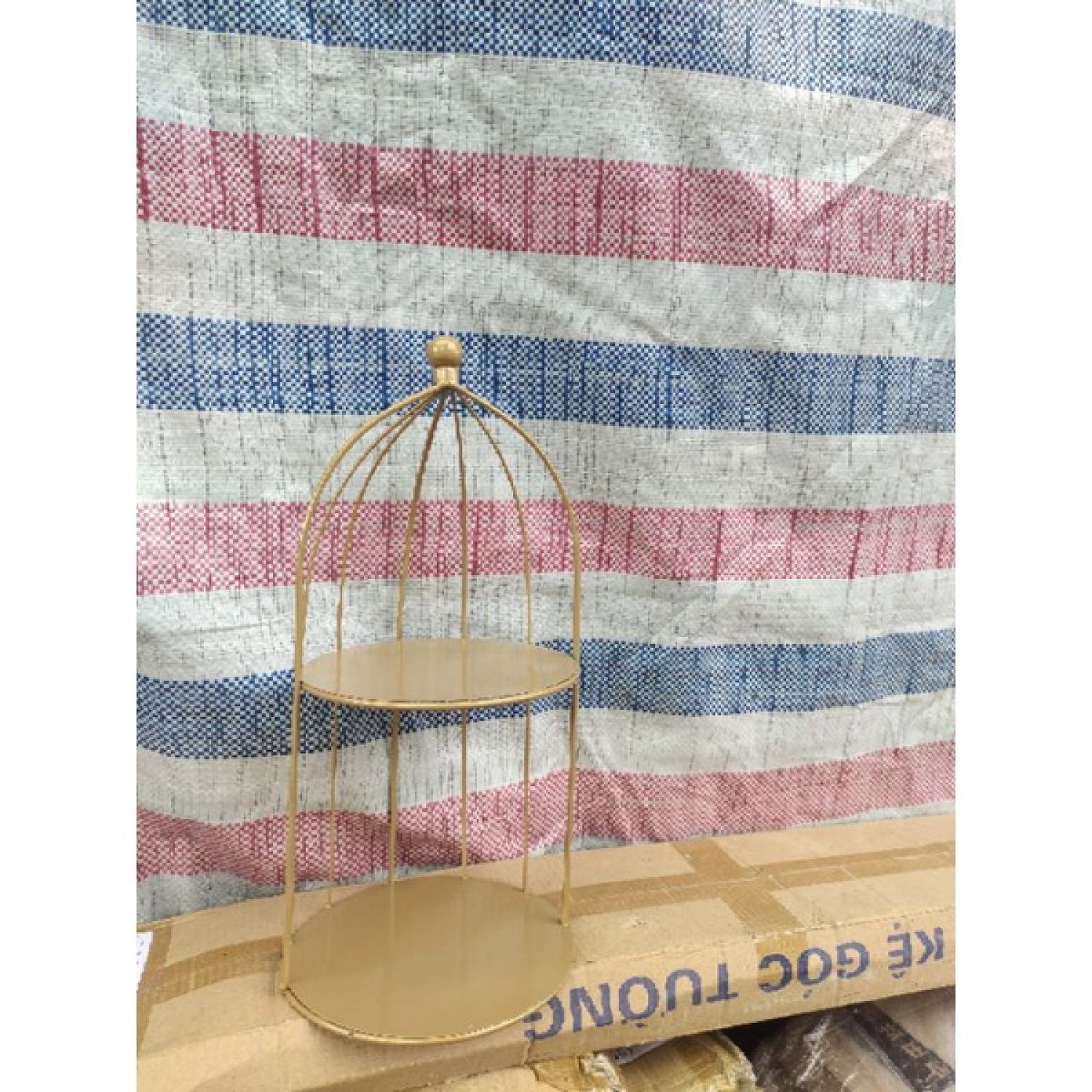 KỆ ĐỰNG MỸ PHẨM LỒNG CHIM 2 TẦNG
