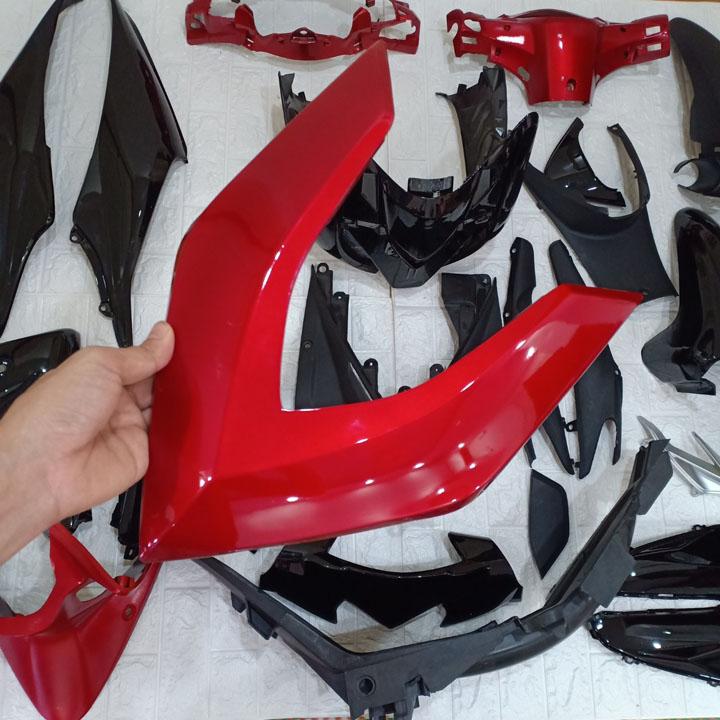 [TẶNG TEM] Bộ dàn áo xe Wave RSX 110 , nhựa ABS nguyên sinh cao cấp màu Đen Đỏ OX548 - có ƯU ĐÃI MIỄN PHÍ BỘ TEM 3 lớp sịn., chuyên cung cấp phụ tùng xe máy