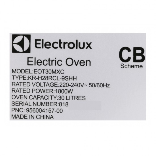Lò nướng Electrolux EOT38MXC 38 lít