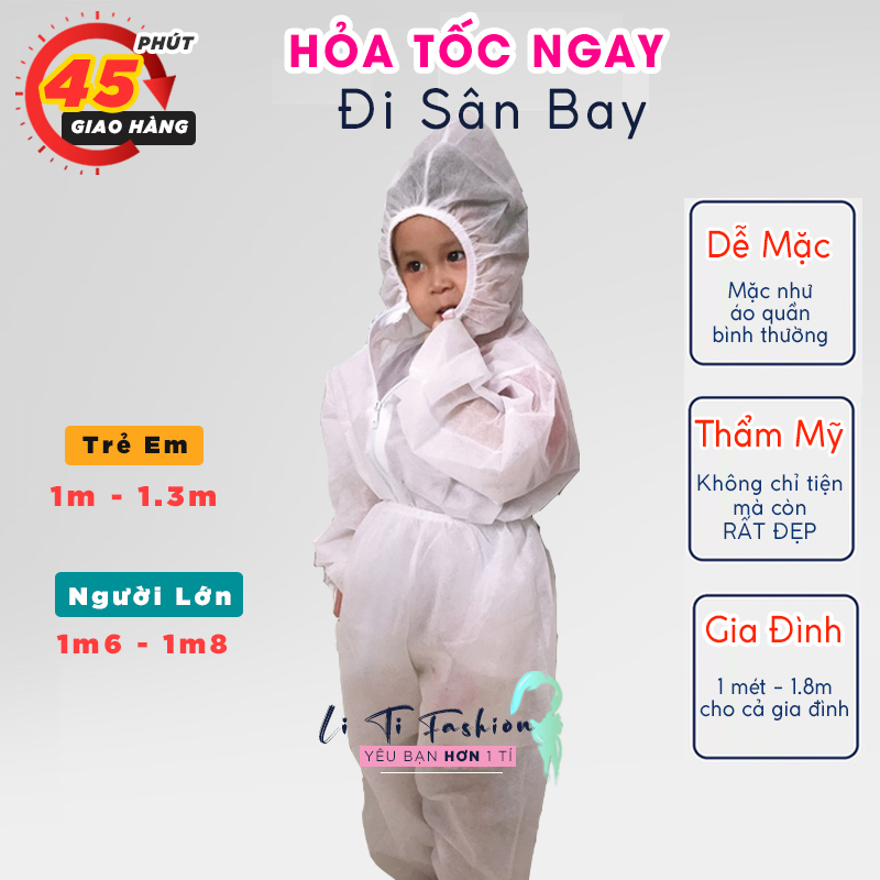 Bộ đồ bảo hộ y tế chống dịch [BỘ RỜI] vải không dệt, kháng khuẩn phong cách thời trang tiện đi máy bay