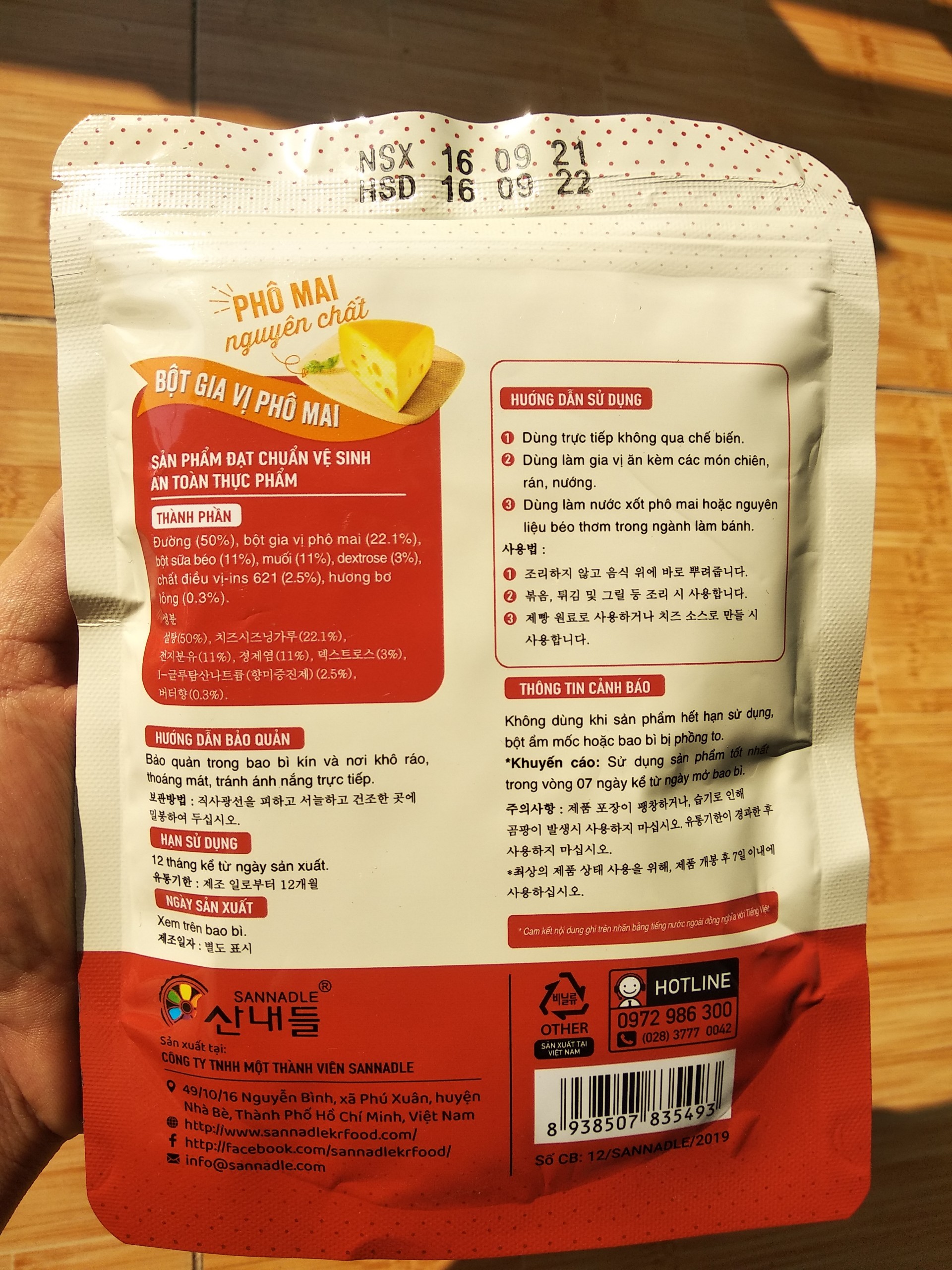 Bột phô mai Hàn vị truyền thống 250g
