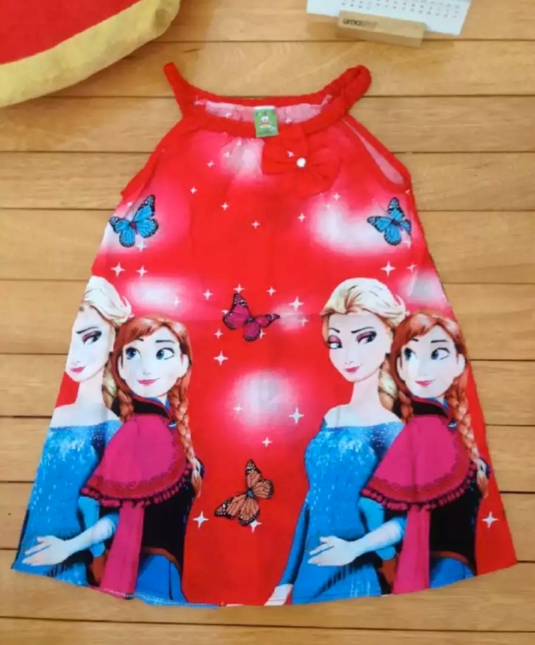 20 - 30Ky Home Dress for Girls in Linen Tone Fabric