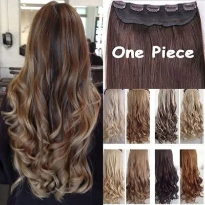 OX7WCE 60cm Secret Synthetic Hair One Piece Clip In Heat Resistant Invisible Hair Extensions for Women Lady Hairpiece Curly Hair