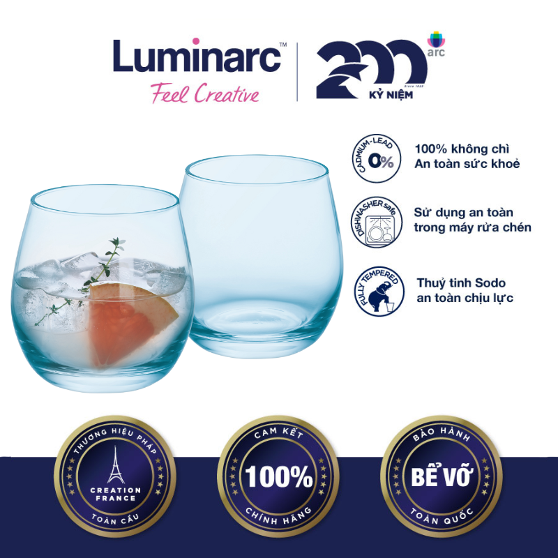 Bộ 6 Ly Thuỷ Tinh Luminarc Maine Sky Blue