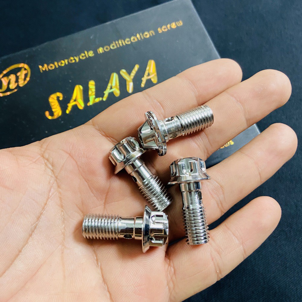 Ốc bắt dây dầu xe máy, ốc salaya 10ly giữ dây dầu