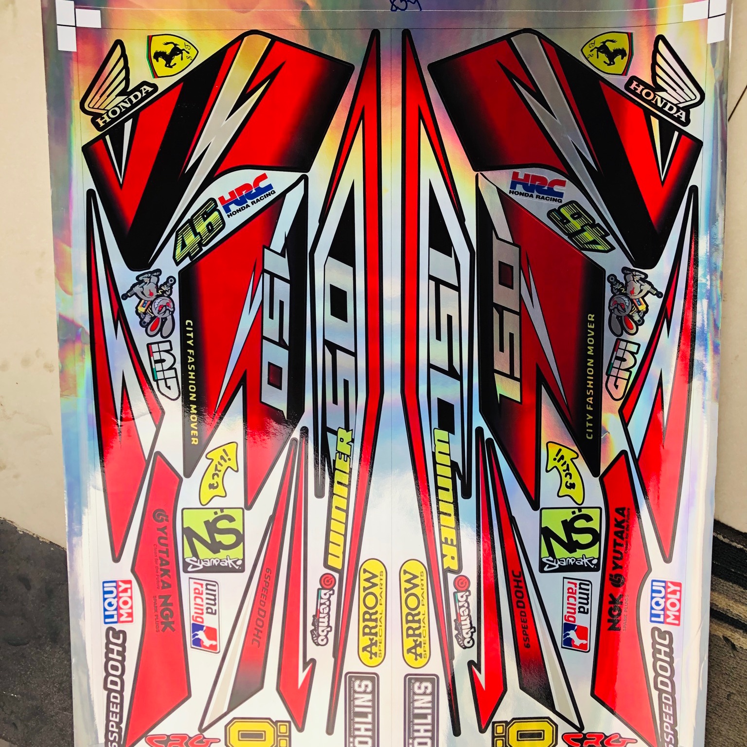 FREE SHIP - [ QUÍ KHÁCH VUI LÒNG MANG TEM RA TIỆM CHO THỢ DÁN] TEM RỜI Winner Phố đỏ đen Crom titan 7 màu