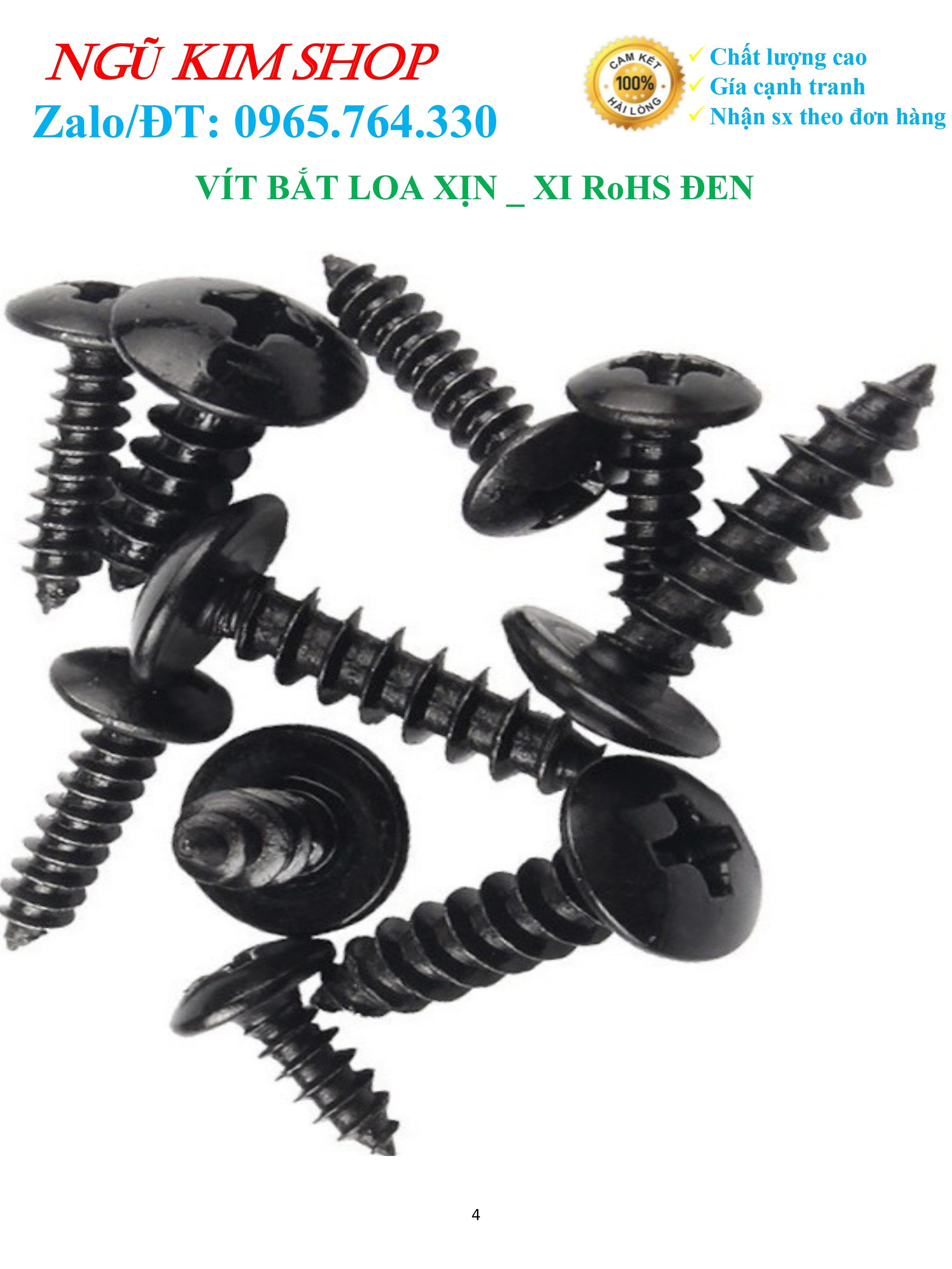 Genuine Speaker Screws M4, M4.5, M5 Black Plated