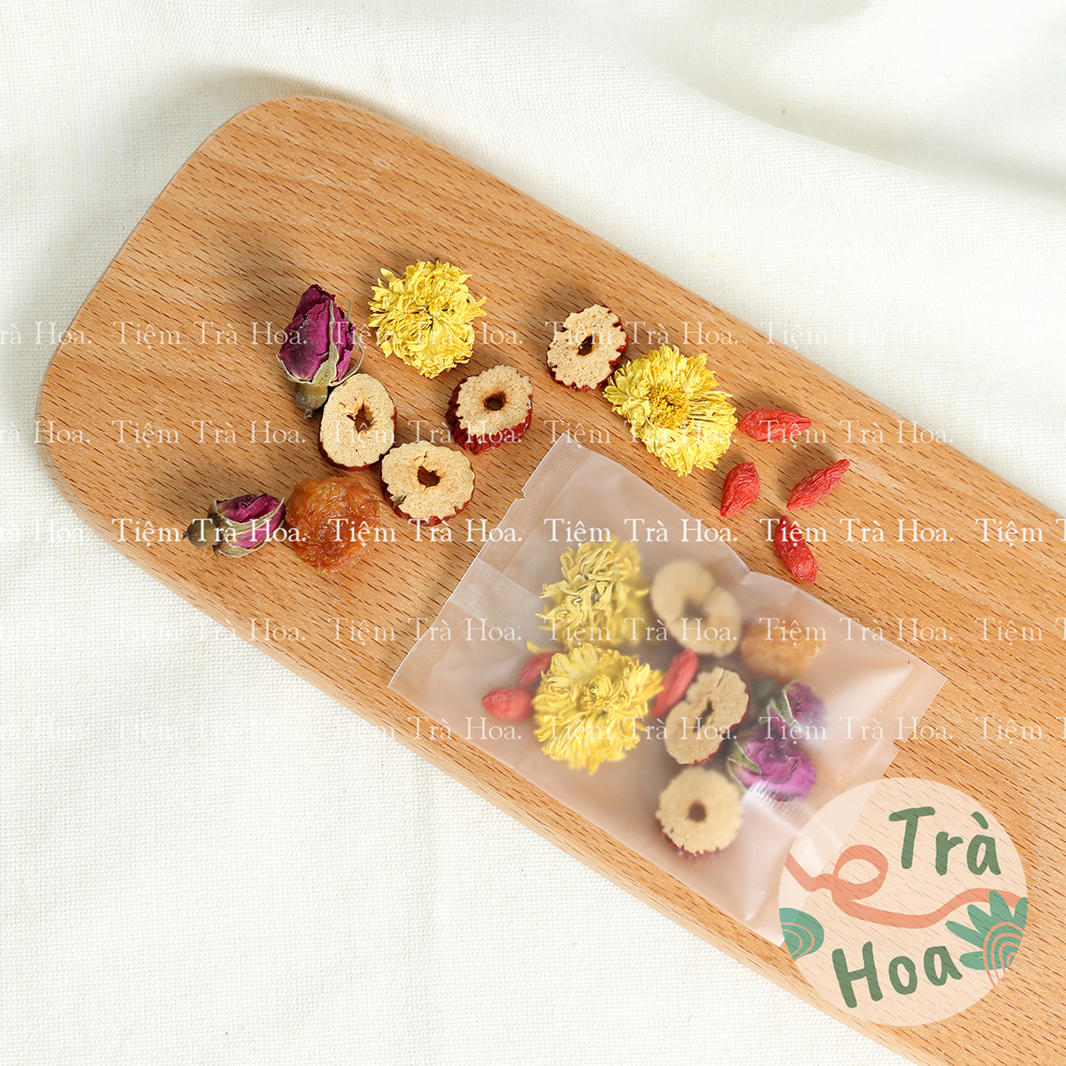 Set 10 gói Trà Dưỡng Nhan 5 vị (Táo Đỏ, Kỷ Tử, Nhãn Nhục, Hoa Cúc, Hoa Hồng)
