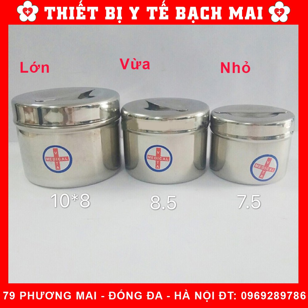 Hộp đựng bông cồn inox - hộp lưu mẫu các size - hộp gòn trung đúc