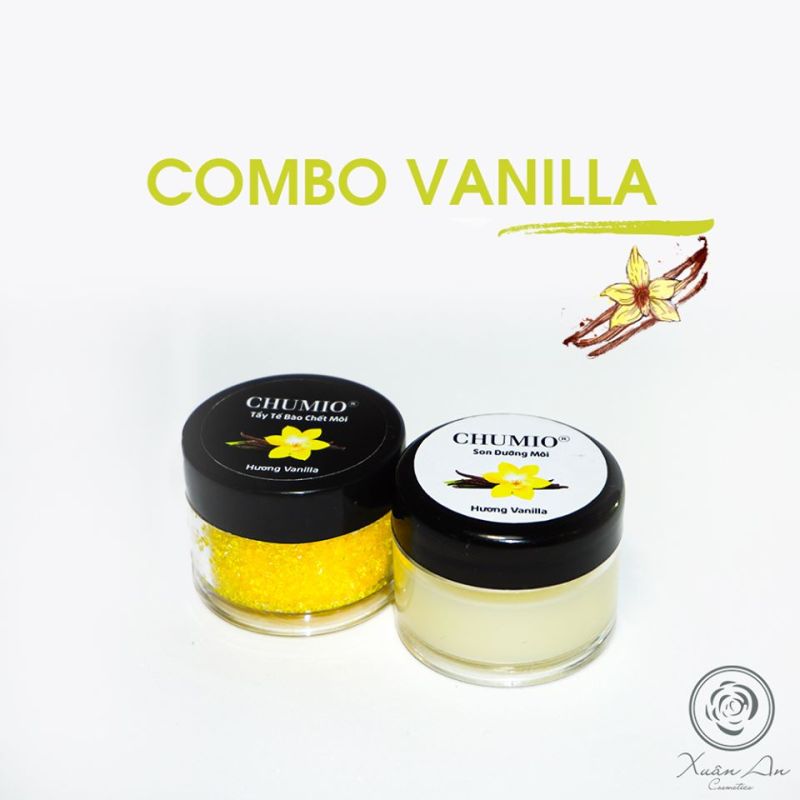 Combo Tẩy Tế Bào Chết Môi và Son Dưỡng Môi Chumio 100% thiên nhiên - Hương Vanilla