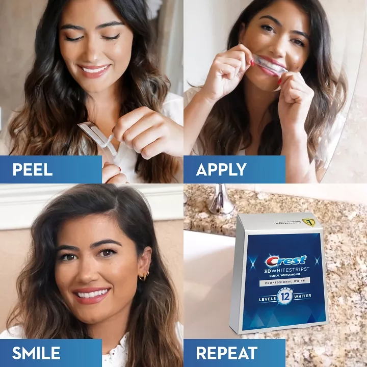 Miếng Dán Trắng Răng Crest 3D Whitestrips Level 12 Whiter