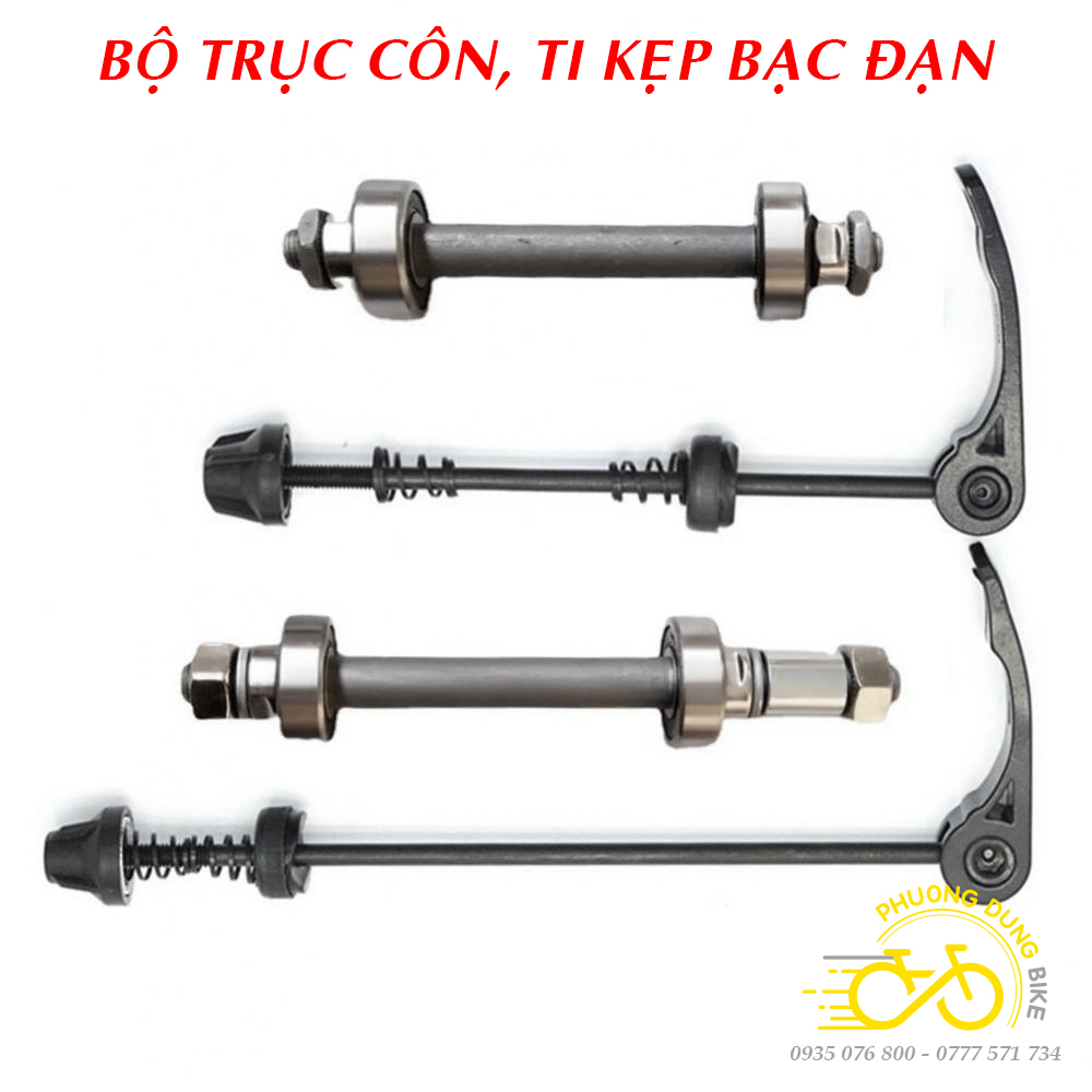 Bộ trục côn, ti kẹp moay ơ xe đạp Trước Sau