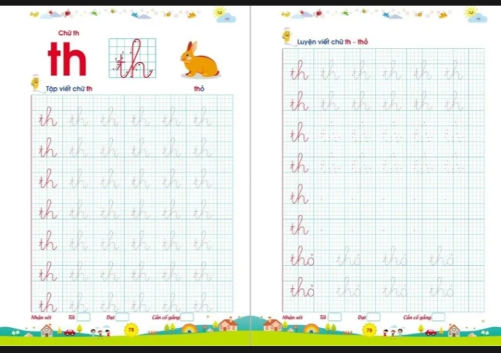 Bé tập tô tập viết chữ to