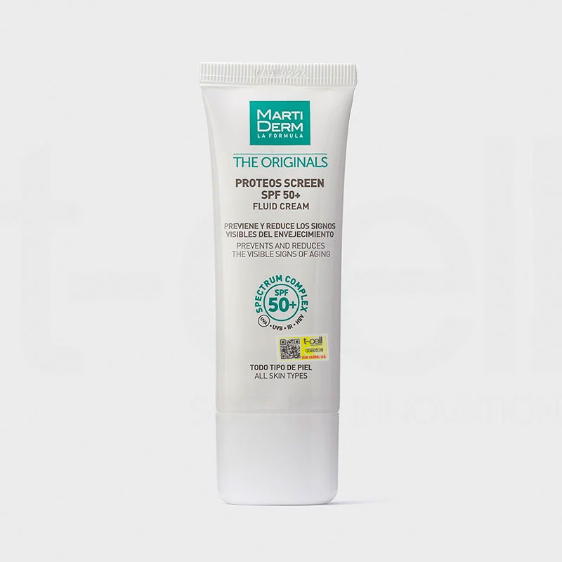 Kem Chống Nắng Phổ Rộng Toàn Diện Ngừa Lão Hóa, Phòng Chống Nám Quay Lại - MartiDerm The Originals Proteos Screen SPF50+ Fluid Cream