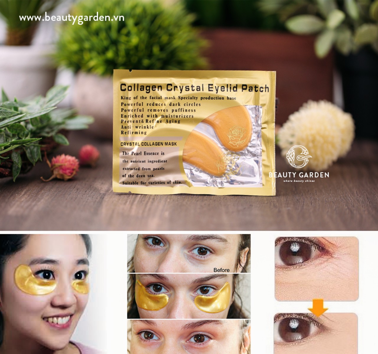 Combo 10 Miếng Mặt Nạ Mắt 24k Collagen Crystal