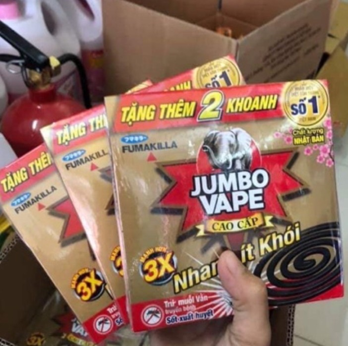 05 hộp Nhang muỗi Jumbo ít khói hộp 10 khoanh tặng thêm 2 khoanh