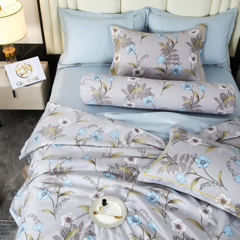 Bộ chăn ga lụa thái set 5 món có vỏ gối ôm cùng bộ