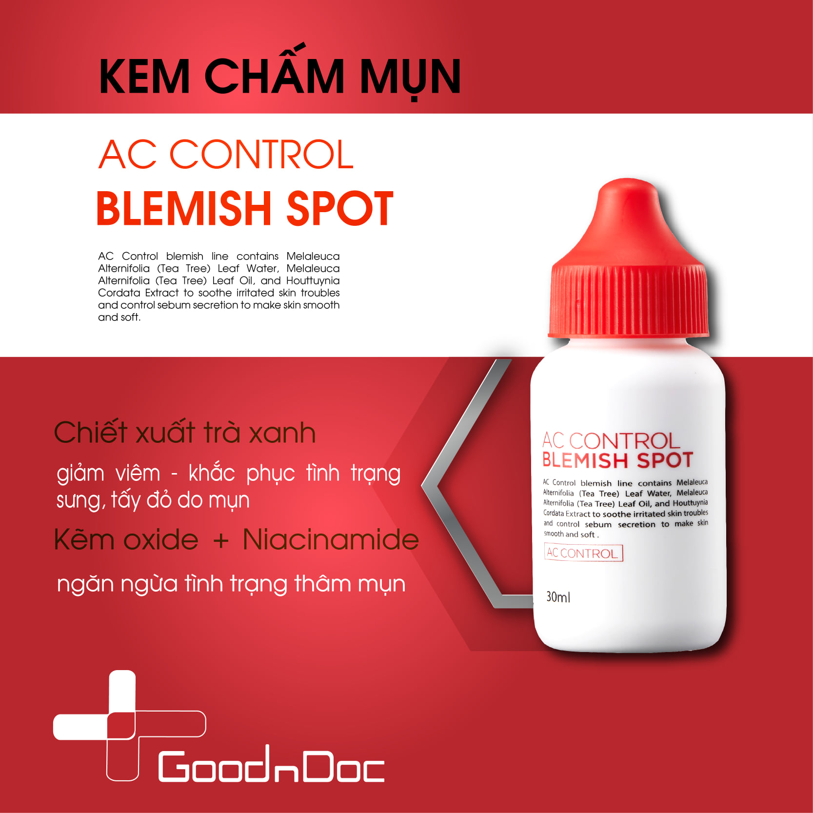 [HÀNG NHẬP KHẨU] Kem Chấm Mụn GOODNDOC AC Control Blemish Spot