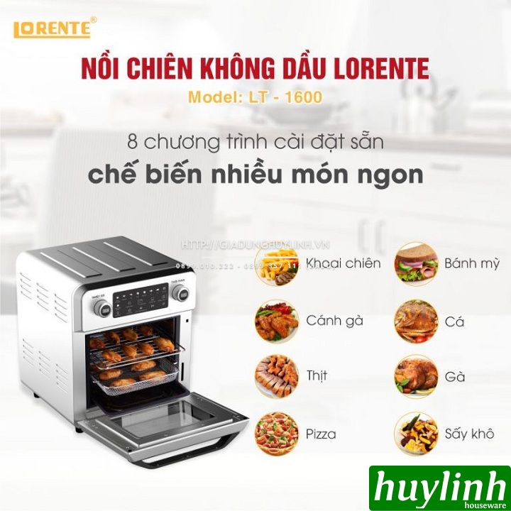 Nồi chiên không dầu điện tử Lorente LT-1600 - 16 lít