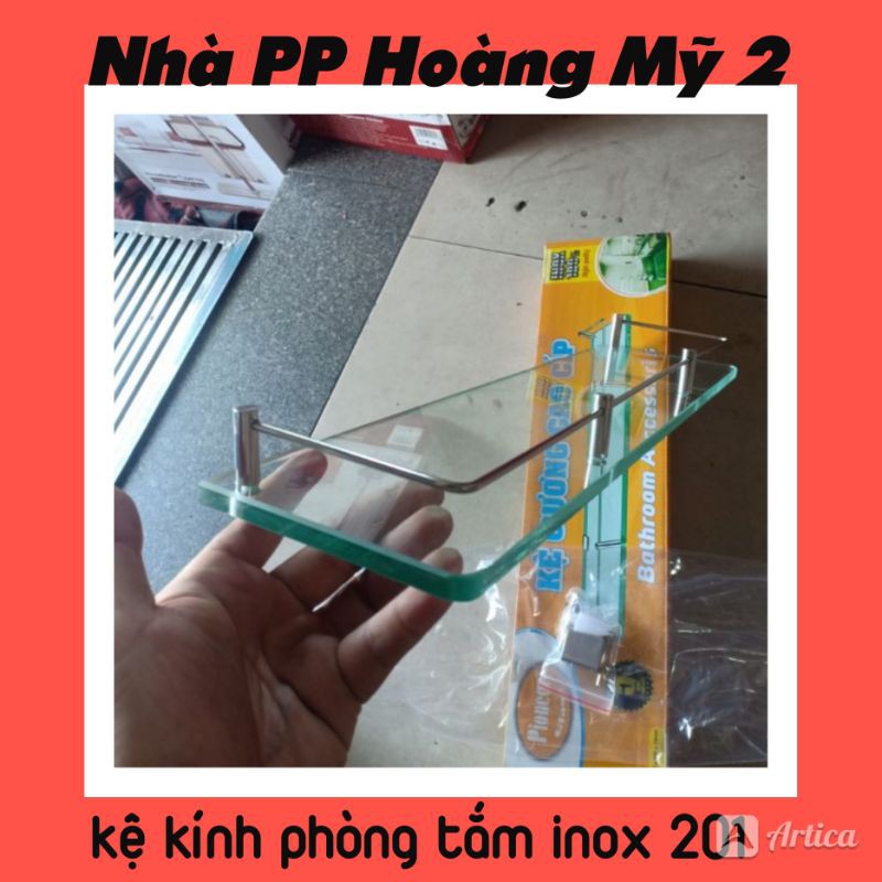 [HCM]Kệ Kính Phòng Tắm Kính Cường Lực 10Ly Viền Inox 201