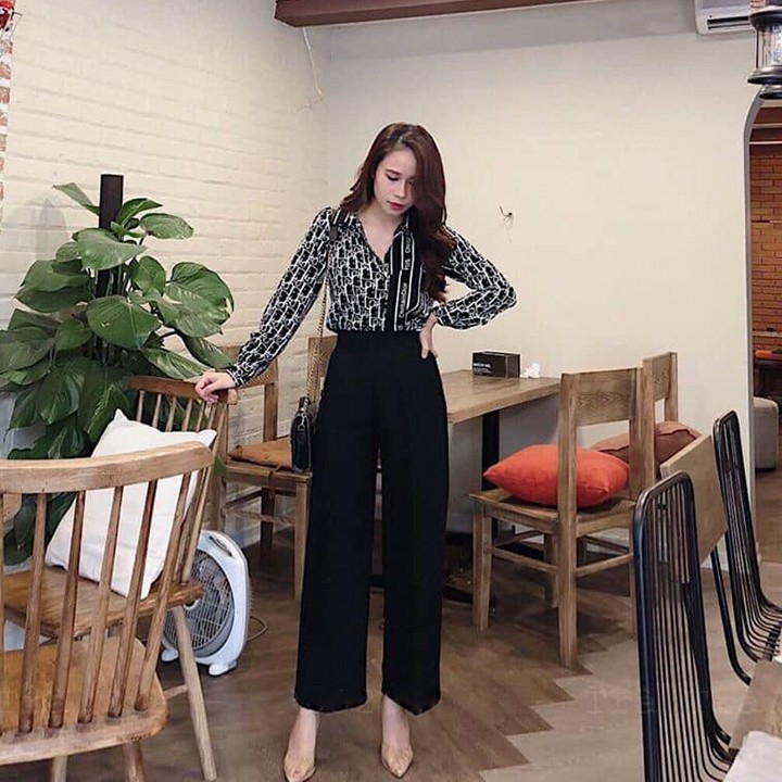 QUẦN ỐNG SUÔNG NỮ LƯNG CAO KHÓA HÔNG