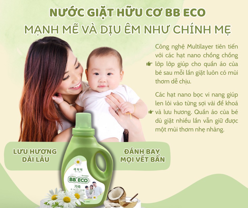 Nước giặt hữu cơ BB ECO thế hệ mới