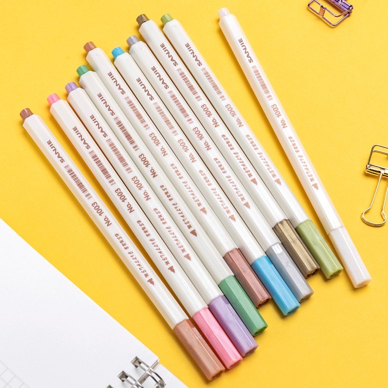 [DA ĐEN] Bộ 10 Bút Brush Metallic STA Calligraphy