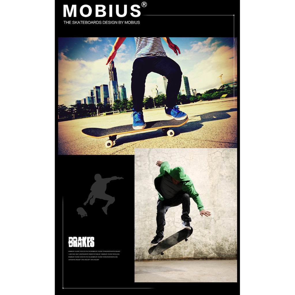 Ván Trượt Skateboard Cao Cấp Mặt Nhám Kích Thước 80cm (Màu Đỏ Lửa)