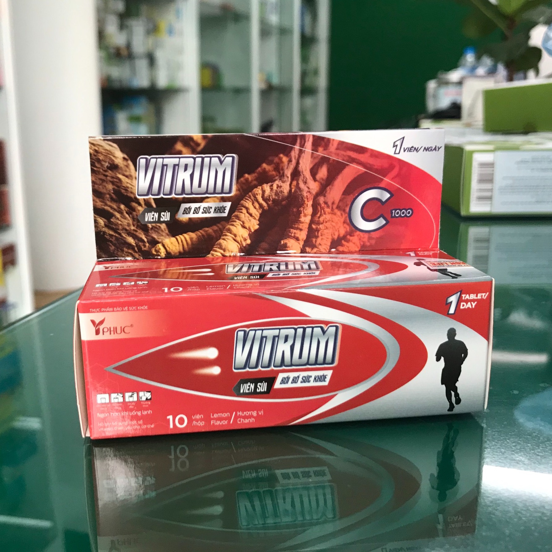 VIÊN SỦI VITRUM – Bổ sung vitamin C 1000mcg giúp tăng cường sức đề kháng (10 viên)