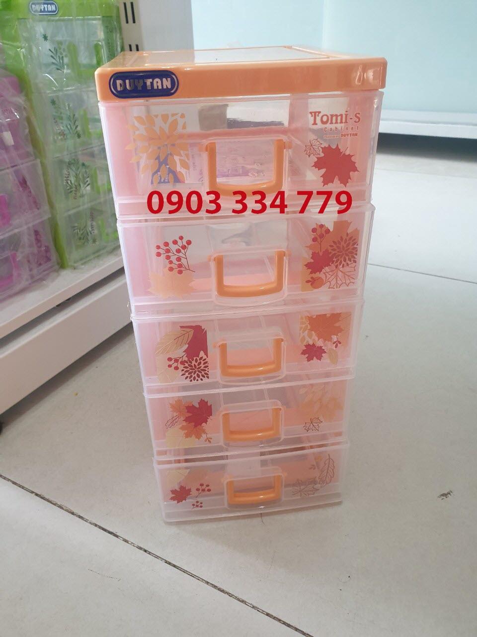 Tủ đựng linh kiện điện tử 5 ngăn 35x18x16cm Cam