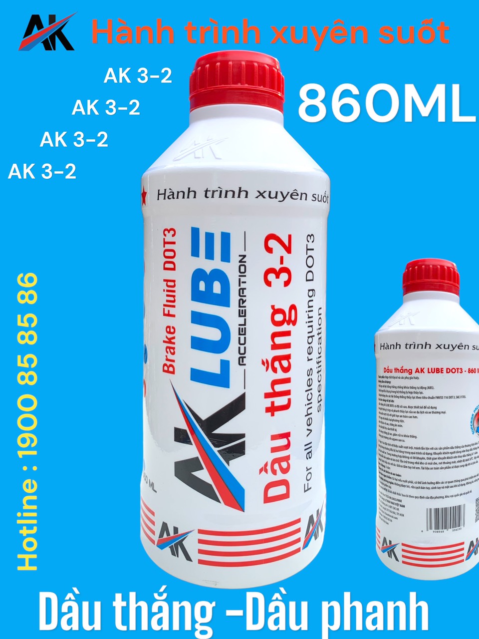 AKLUBE DẦU THẮNG DOT3 12X860ML