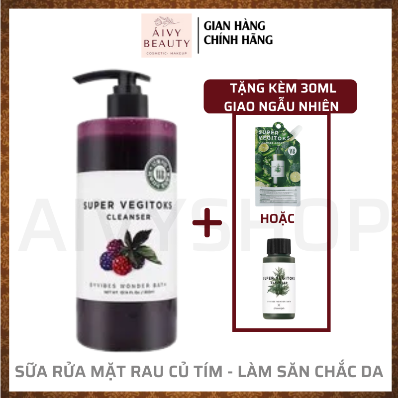 Sữa Rửa Mặt Rau Củ Sủi Bọt Thải Độc Da Byvibes Wonder Bath Super Vegitoks 300ML