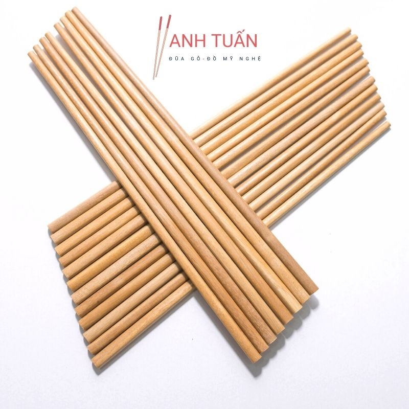 [Rẻ vô địch] Bộ 100 đôi đũa ăn cơm gỗ CĂM LIÊN, đũa đẹp tự nhiên không hoá chất, không cong vênh, chống mốc, kháng khuẩn