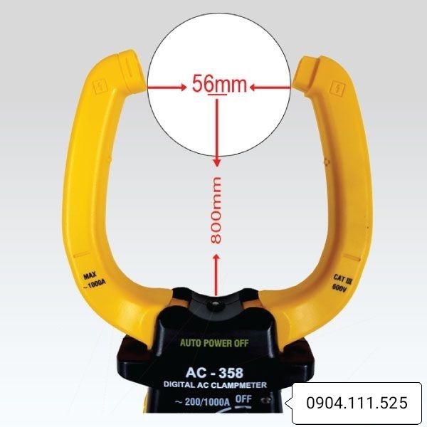 [Hcm]Ampere Clamp Meter for Measuring Ac Current Apech Ac-358 (1000A)