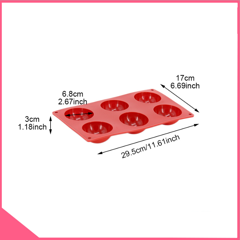 Khuôn silicon làm socola nửa hình tròn