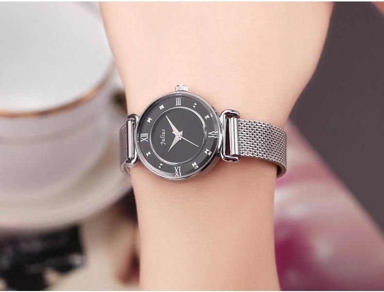 Đồng hồ nữ Julius Hàn Quốc JA-728 dây thép