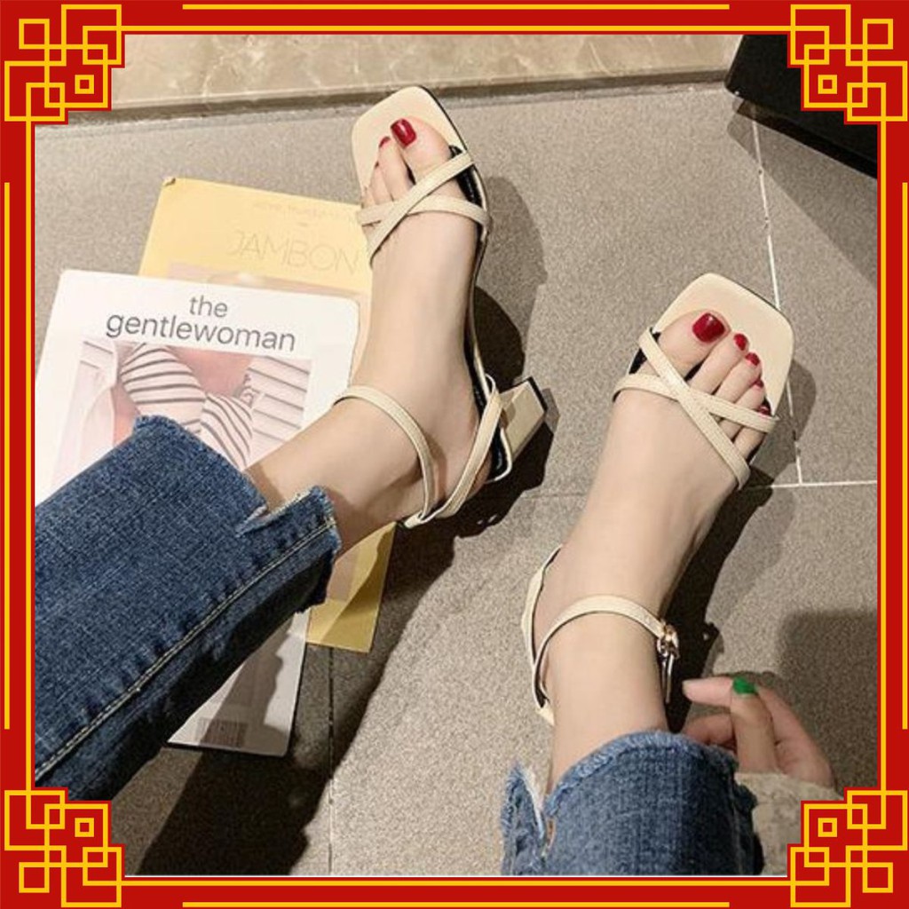Giày sandal nữ SIZE 35-43 quai chữ X cao 5 cm xinh xắn mã SHS10