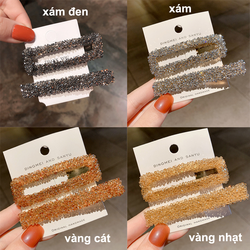 Bộ 2 Kẹp Tóc PHA LÊ Đính đá