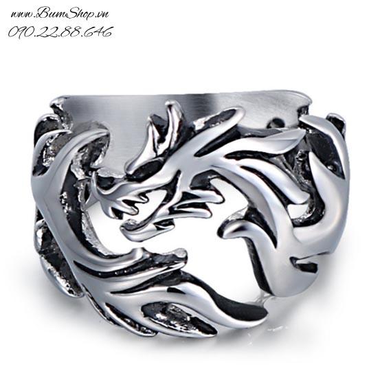 Nhẫn nam inox họa tiết rồng