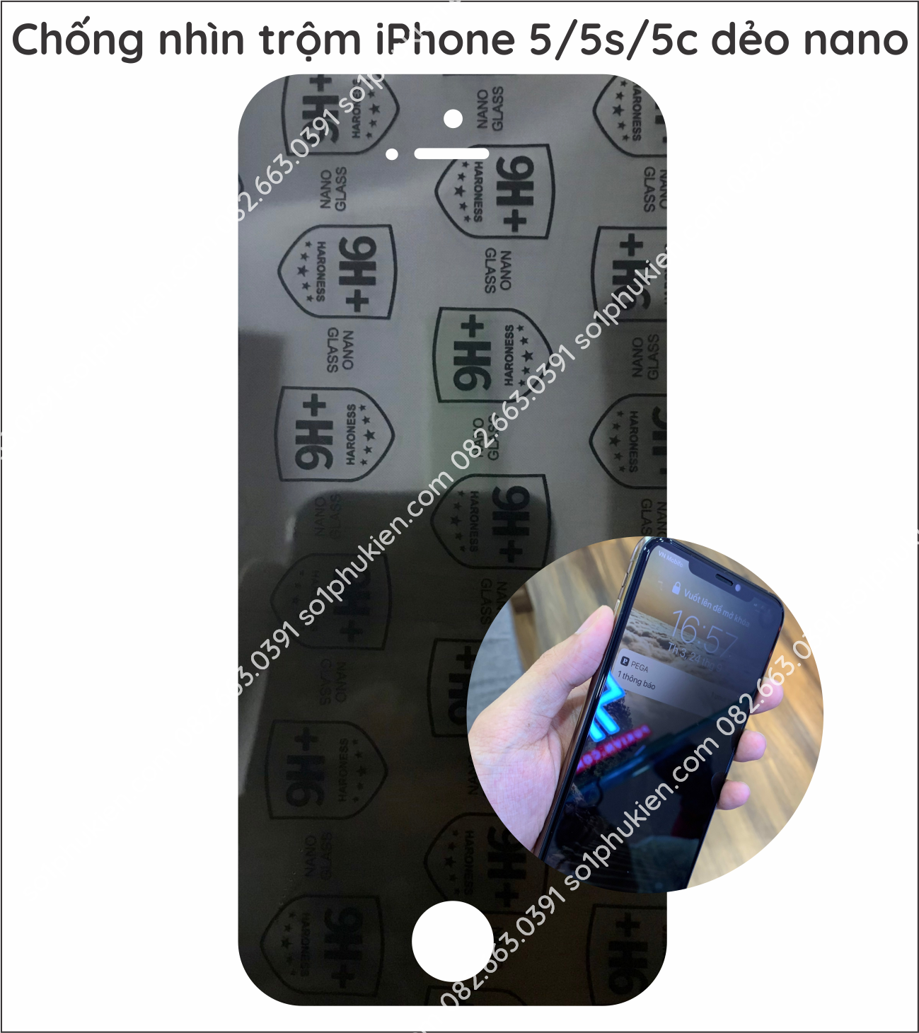 Dán cường lực chống nhìn trộm Iphone 5 / 5s / 5c