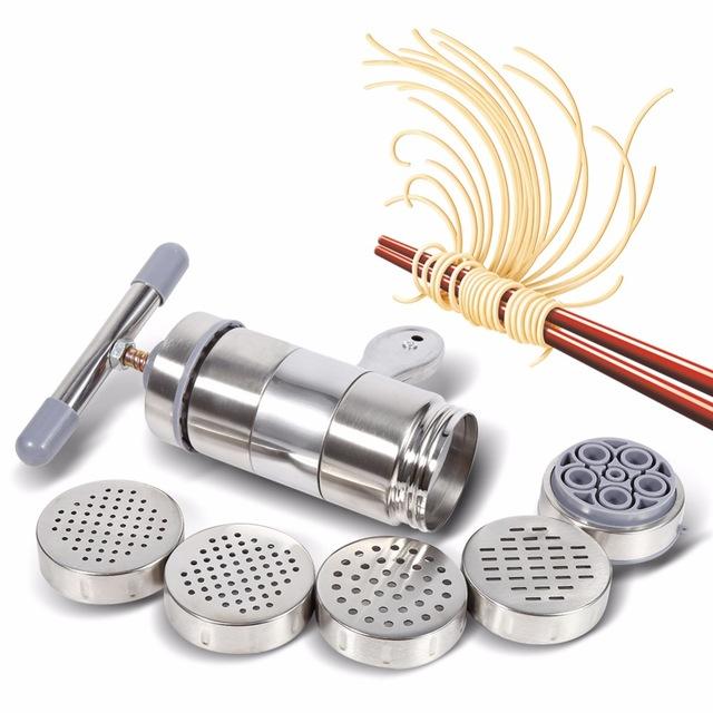 Dụng cụ làm bún mì tươi 5 đầu inox cao cấp, máy làm bún mì mini gia đình an toàn, dụng cụ làm mì, máy làm mì chất lượng, hiệu quả