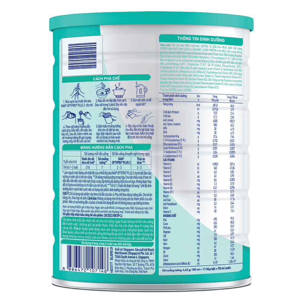 Sữa Bột Nan Optipro số 3 lon 1.5kg Cho bé 1-2 tuổi
