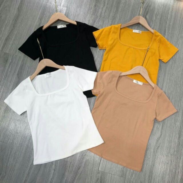 Áo phông cổ vuông sang chảnh hàng đẹp