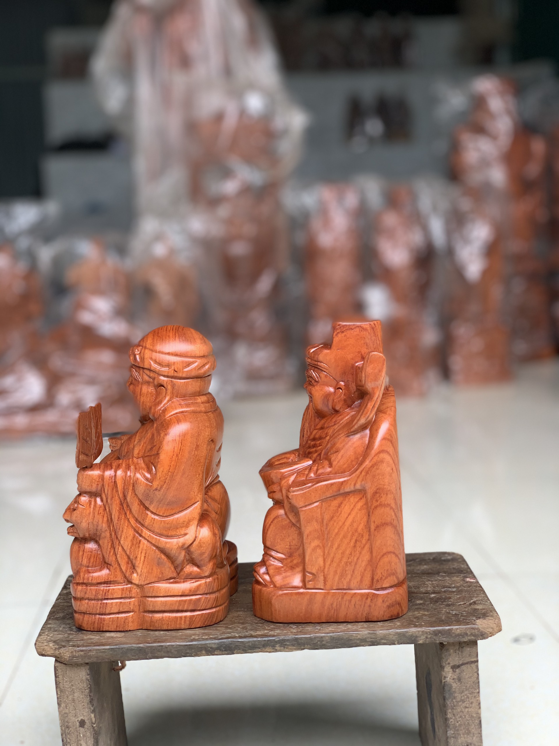 Cặp Thần Tài - Thổ Địa Gỗ Hương Đá