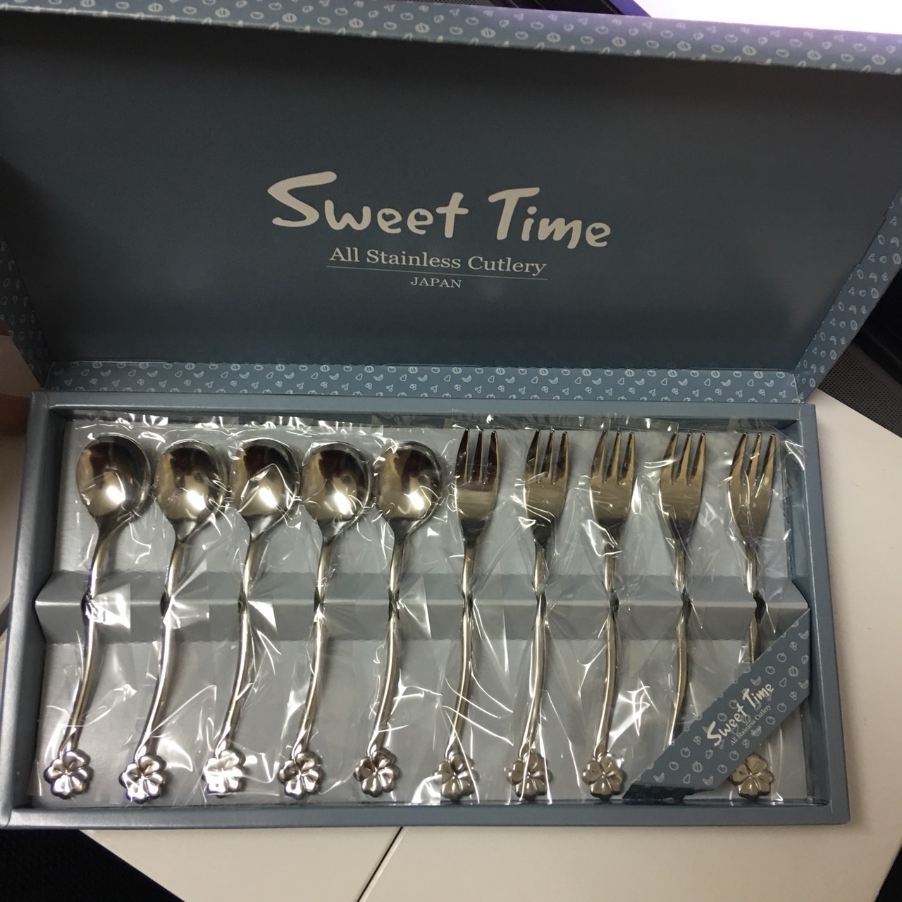 Set 10 thìa nĩa ăn inox cao cấp Sweet Time xuất xứ Nhật Bản, sáng bóng, đẹp sang trọng