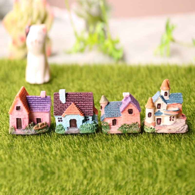 Phụ kiện NHÀ BIỆT THỰ NHỎ- Phụ kiện trang trí cây xanh để bàn làm việc, mô hình trang trí cho bể cá,tiểu cảnh