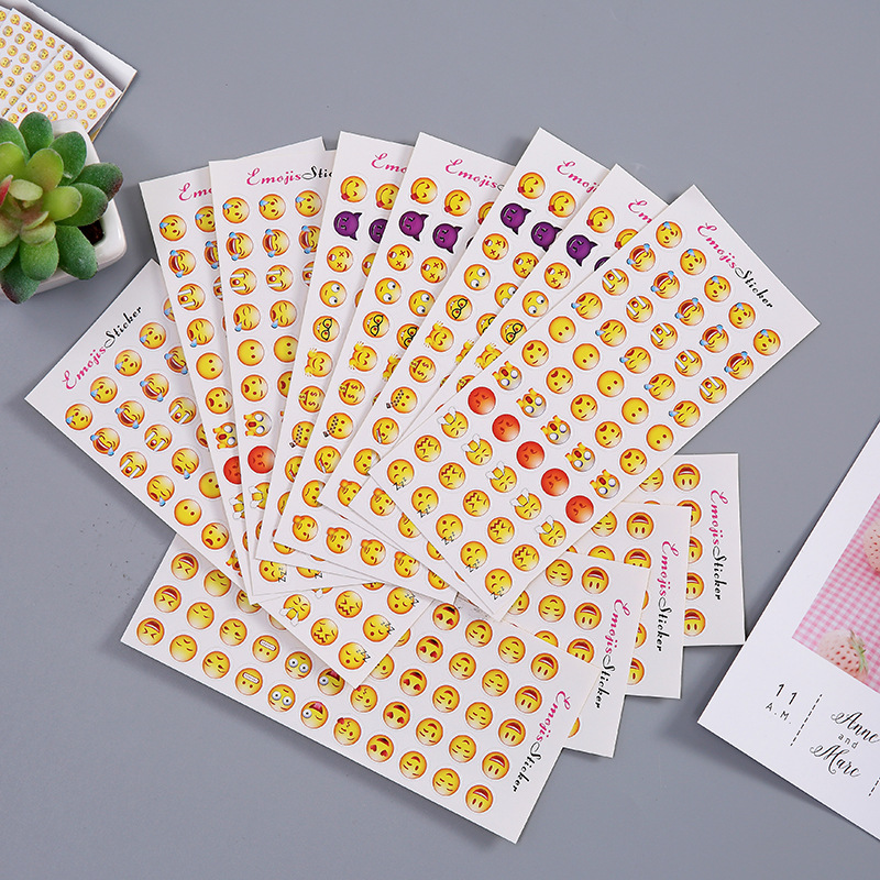 Set 10 tấm sticker emoji dễ thương